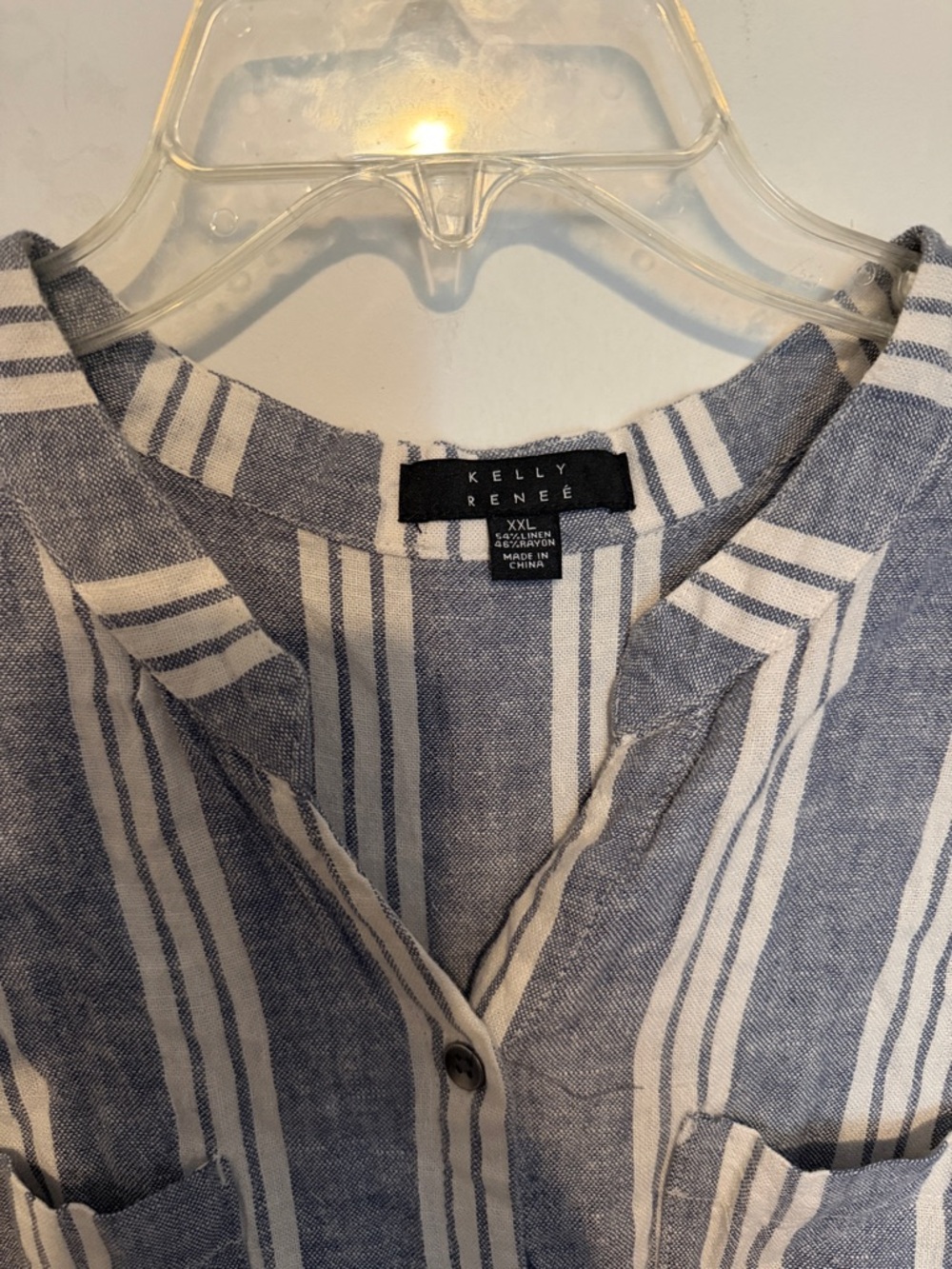 Striped Navy & White Sleeveless romper! - Picture 2 of 4